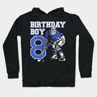 Kids 8 Year Old Ice Hockey Themed Birthday Party 8Th Boy Hoodie